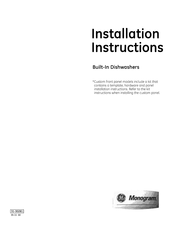 GE Monogram ZBD7920VSS Installation Instructions Manual