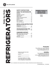 GE PSB42YSNBSS Owner's Manual & Installation Instructions