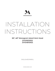 Monogram ZVIS481SRSS Installation Instructions Manual