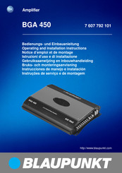 Blaupunkt 7 607 792 101 Operating And Installation Instructions