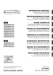 Fujitsu ARXP014HLAH Operation Manual