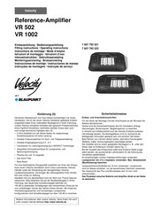 Blaupunkt Velocity VR 502 Operating Instructions Manual