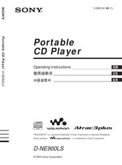 Sony WALKMAN Atrac3plus D-NF600 Operating Instructions Manual