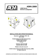 AEM LS800-34DT-922-0 Installation And Operation Manual