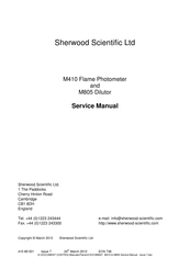 Sherwood Scientific M805 Service Manual