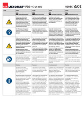 B.E.G. LUXOMAT PD9-1C-12-48V Manual