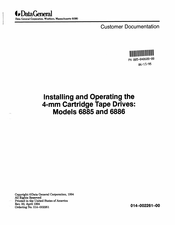Data General 118-017370 Installing And Operating Instructions