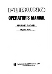 Furuno 1940 Operator's Manual