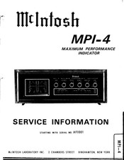 McIntosh MPI 4 Service Information