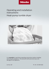 Miele PDR 1108 HP SmartBiz Operating And Installation Instructions