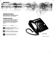 Sony IT-A750 Operating Instructions Manual