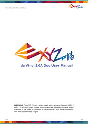 XYZ Printing da Vinci 2.0A Duo User Manual
