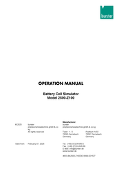 Burster 2500-Z100 Operation Manual