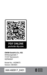 Parkside 460917 2401 Operation And Safety Notes