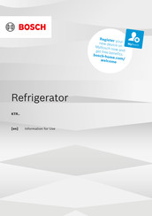 Bosch KTR15NWEA Information For Use