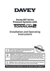 Davey BIT Series Installation And Operating Instructions Manual