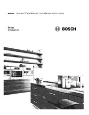 Bosch WTG86401UC Use And Care Manual / Installation Instructions
