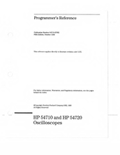 HP 54720 Programmer's Reference Manual