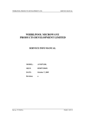 Whirlpool 853857158491 Service Info Manual
