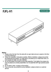 Bed Bath & Beyond FJFL-V1 Manual