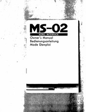 Korg MS-02 Owner's Manual
