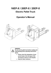Hyundai 25EP-X Operator's Manual