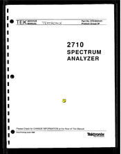 Tektronix 2710 Service Manual