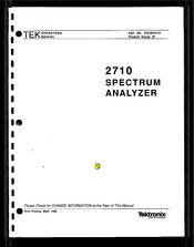 Tektronix 2710 Operator's Manual