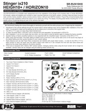 PAC SR-RUN10HX Manual