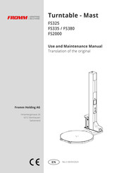 Fromm FS 2000 Use And Maintenance Manual
