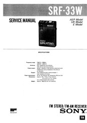 Sony WALKMAN SRF-33W Service Manual