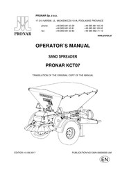 PRONAR KCT07 Operator's Manual