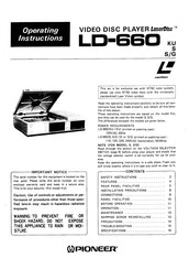 Pioneer LD-660 KU Operating Instructions Manual