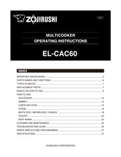 Zojirushi EL-CAC60 Operating Instructions Manual