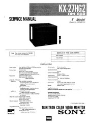 Sony TRINITRON KX-27HG2 Service Manual