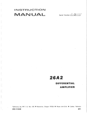 Tektronix 26A2 Instruction Manual