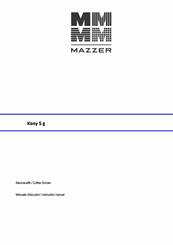 Mazzer Kony S g Instruction Manual