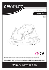 Aiyaplay 370-382V70 Manual Instruction