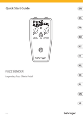 Behringer FUZZ BENDER Quick Start Manual