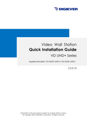 Digiever VD UHD+ Series Quick Installation Manual