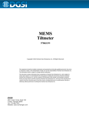 DGSI MEMS 57803199 Quick Start Manual
