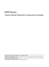 H3C MSR Series Configuration Examples
