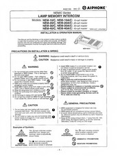 Aiphone LAMP MEMORY INTERCOM NEM-10/C Installation & Operation Manual