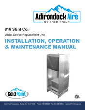 Cold Point Adirondack Aire 816-10 Installation, Operation & Maintenance Manual
