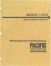 Pacific 110-E Operation And Service Manual