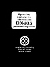 Klark Teknik DN405 Operating And Service Information