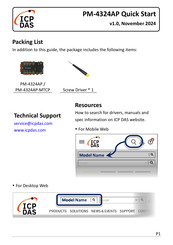 ICP DAS USA PM-4324AP-MTCP Quick Start Manual