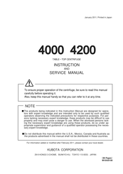 Kubota 4000 Instruction And Service Manual