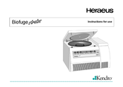 Heraeus Kendro Biofuge stratos Instructions For Use Manual