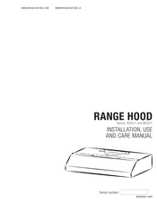 NuTone BCDJ1 Installation Use And Care Manual